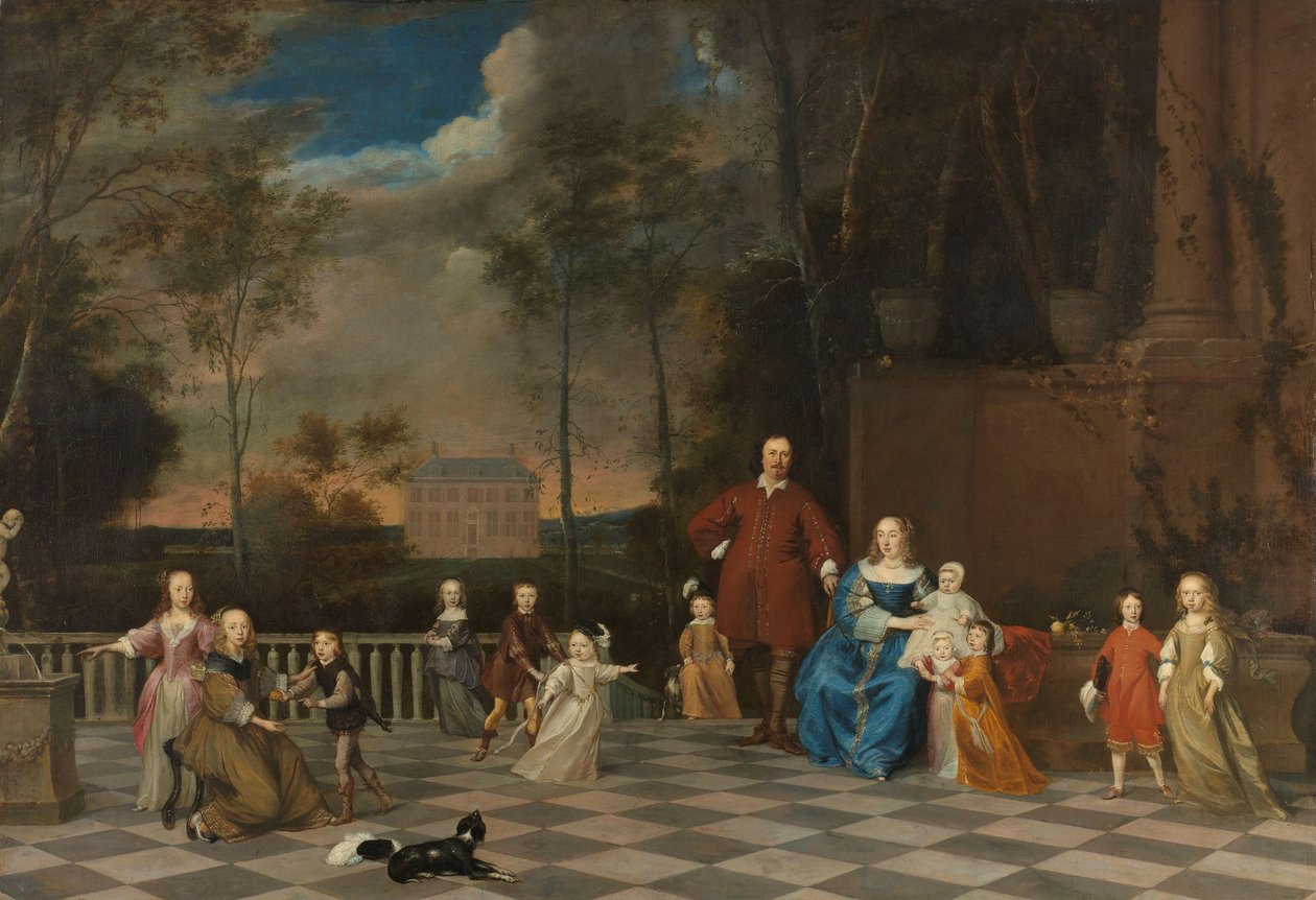 Az amszterdami kereskedő, Jeremias van Collen (1619-1707) feleségével és tizenkét gyermekükkel alkotó: Pieter van Anraedt