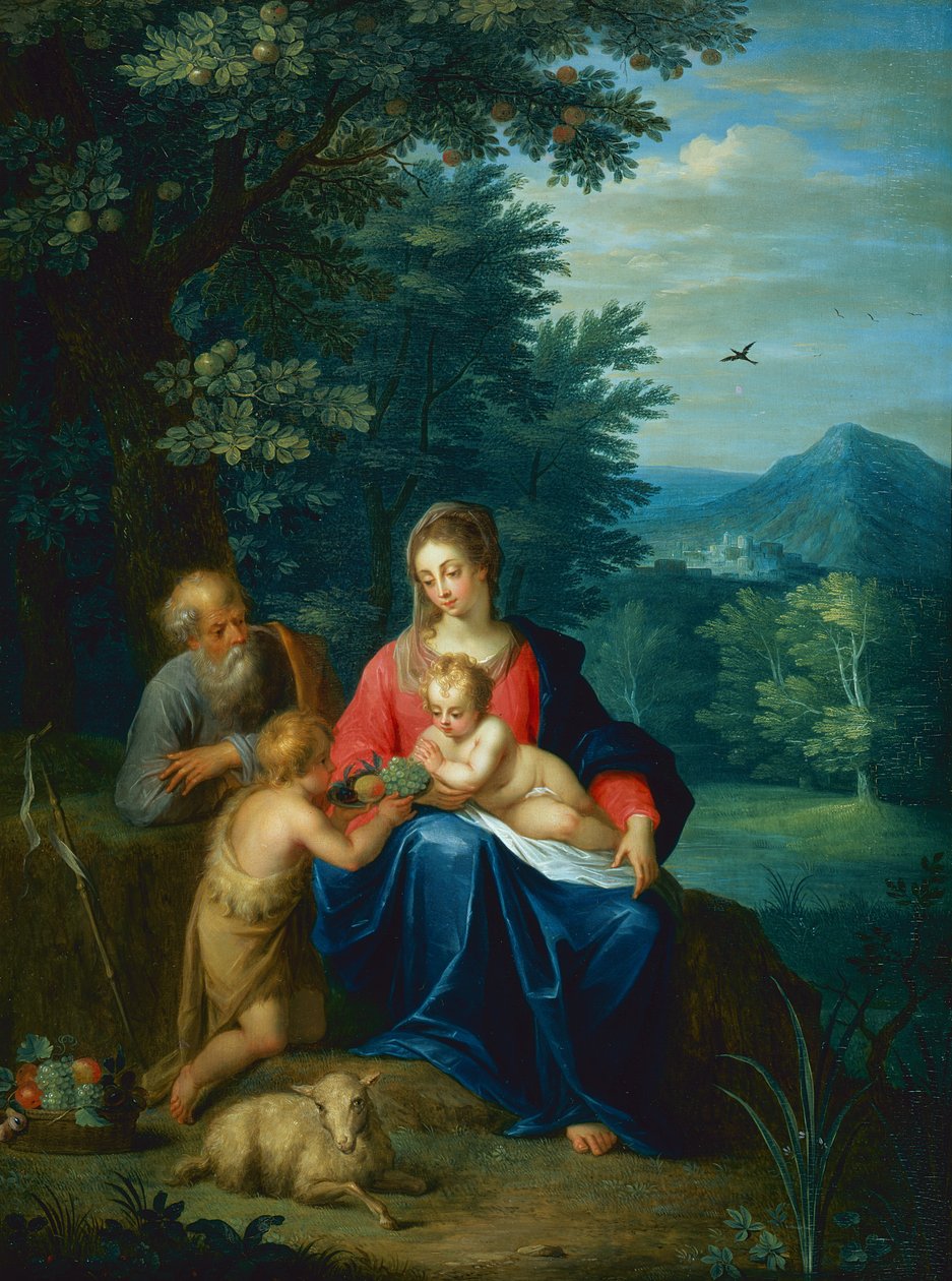 A Szent Család Keresztelő Szent János csecsemővel alkotó: Pieter van Avont