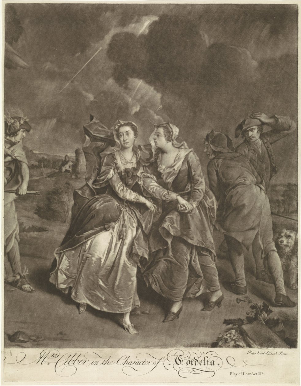 Susannah Maria Cibber színésznő Cordelia szerepében alkotó: Pieter van Bleeck