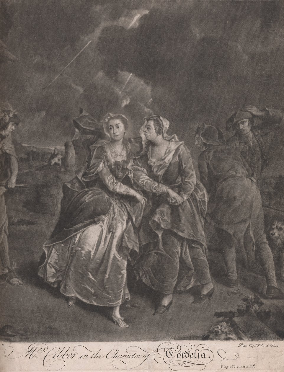 Mrs. Cibber Cordelia karakterében Lear király játékában, III alkotó: Pieter van Bleeck