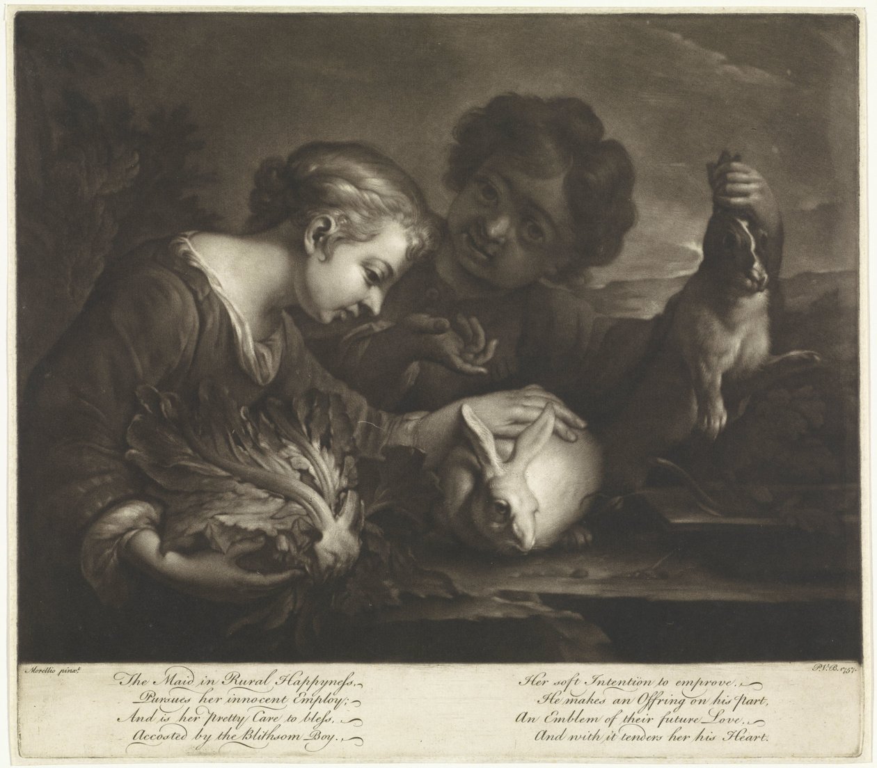 Két gyerek nyulakkal alkotó: Pieter van Bleeck