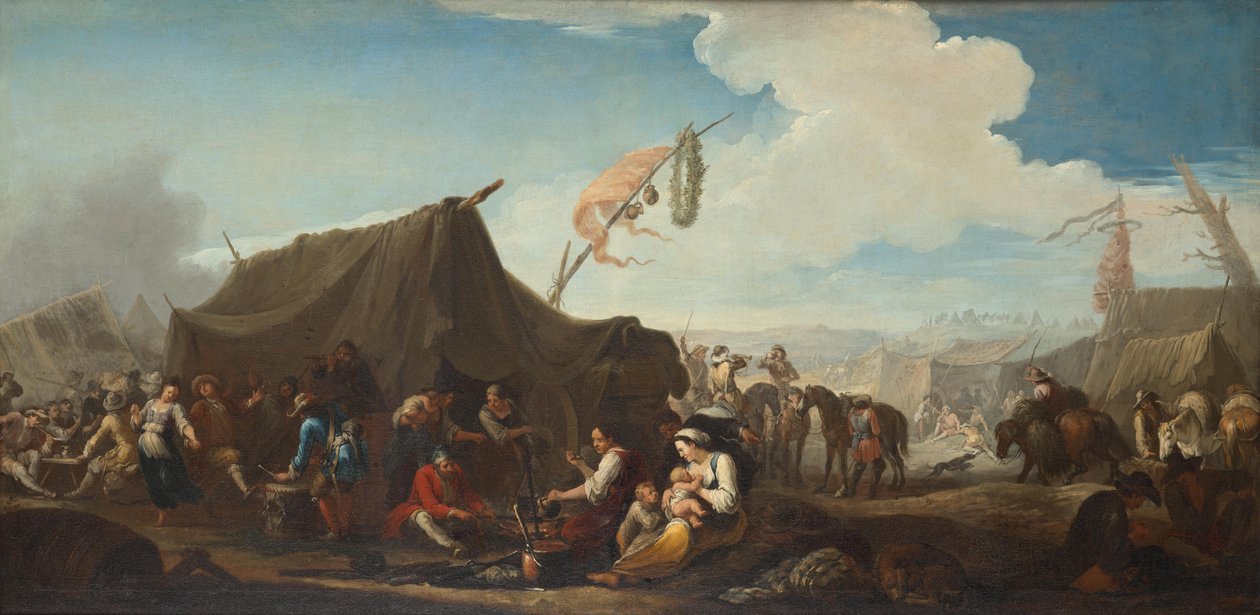 Tábori élet sutler sátorral alkotó: Pieter van Bloemen