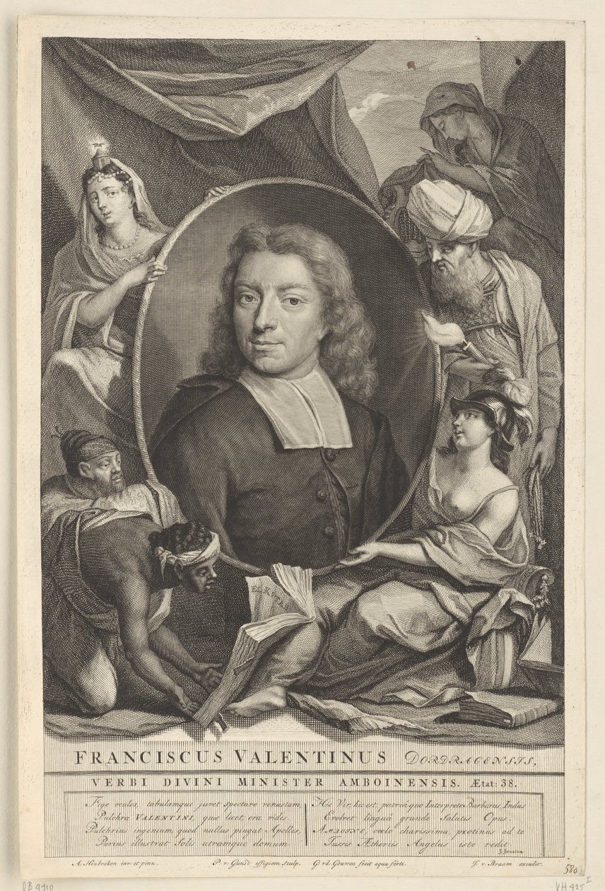 François Valentijn portréja Francis Valentinus (cím a tárgyon) alkotó: Pieter van Gunst