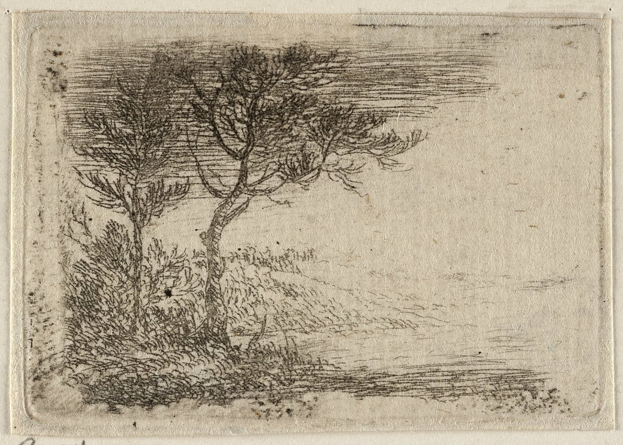 Német: Tájkép két fával alkotó: Pieter van Laer