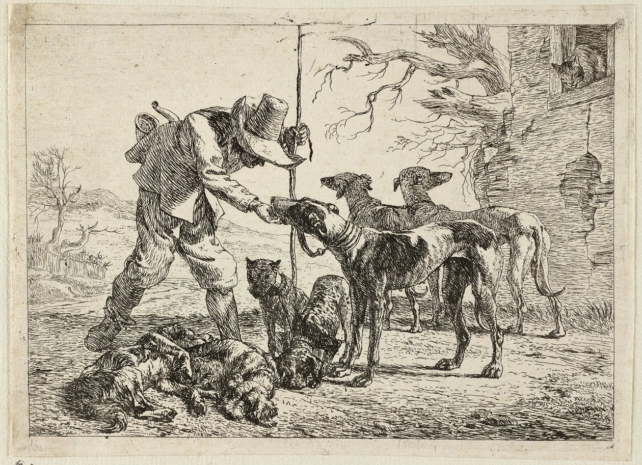 Vadász hét kutyával alkotó: Pieter van Laer