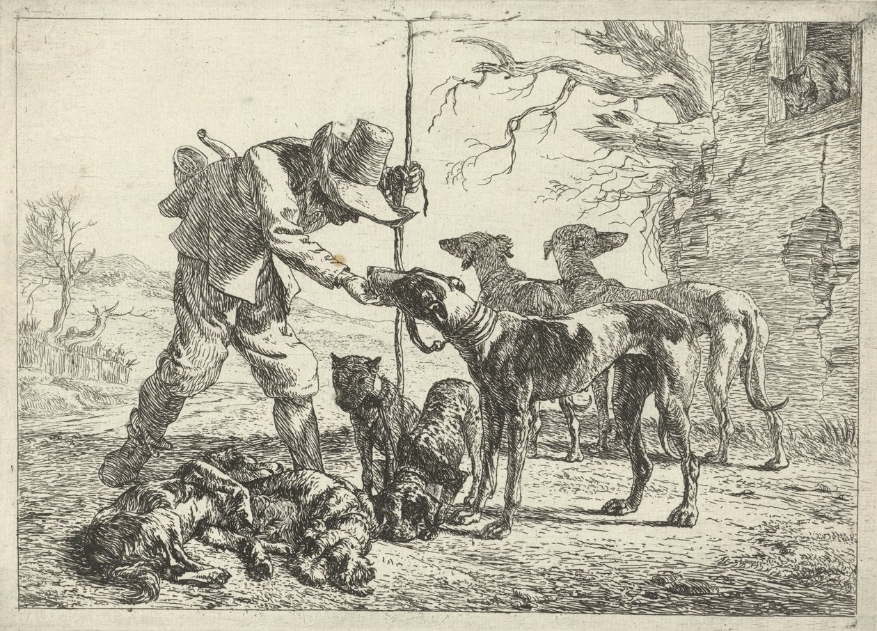 Vadász hét kutyával alkotó: Pieter van Laer
