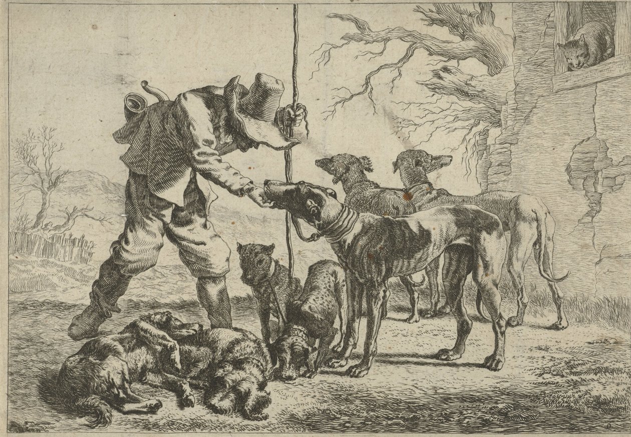 Vadász hét kutyával alkotó: Pieter van Laer