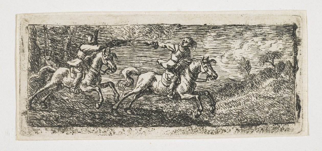 Két lovas harcol alkotó: Pieter van Laer