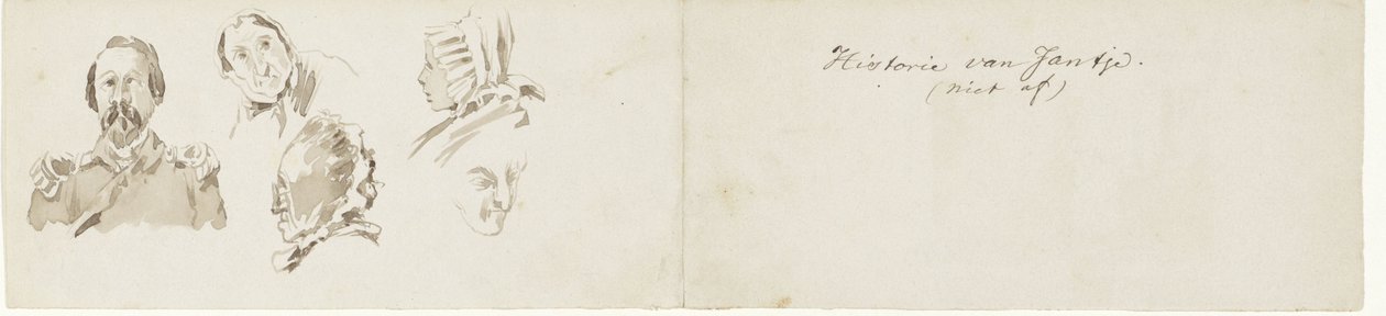 Néhány vázlat Jantje történetéhez Jantje története. (nem kész) (cím a tárgyon) alkotó: Pieter van Loon