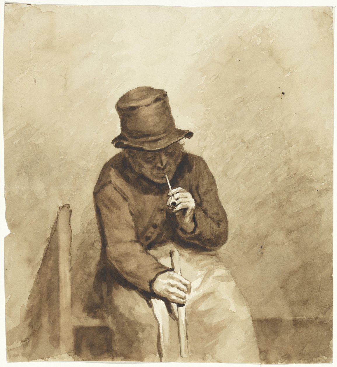 Ülő dohányzó ember alkotó: Pieter van Loon