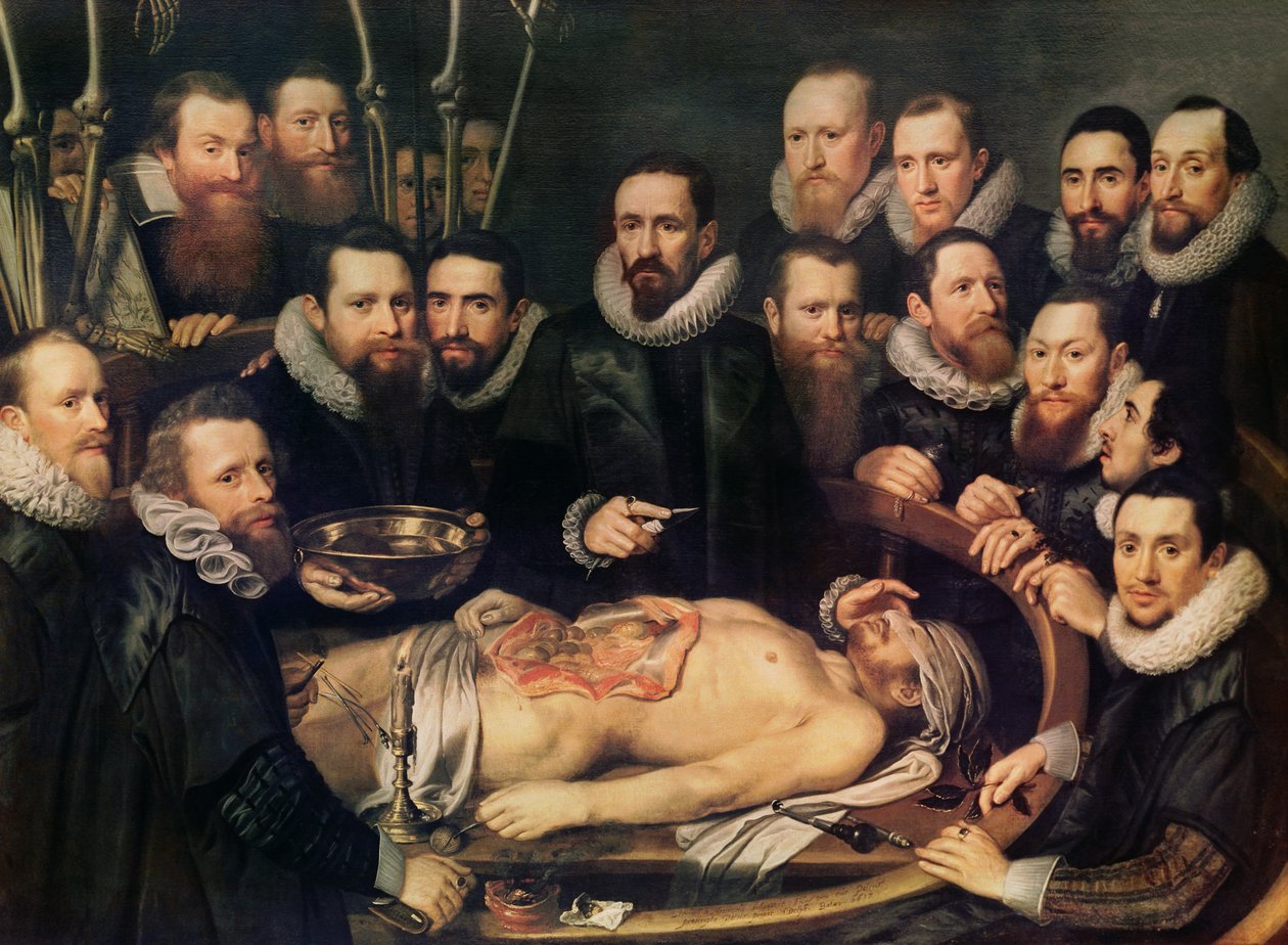 Dr. Willem van der Meer anatómiaórája Delftben alkotó: Pieter van Miereveld