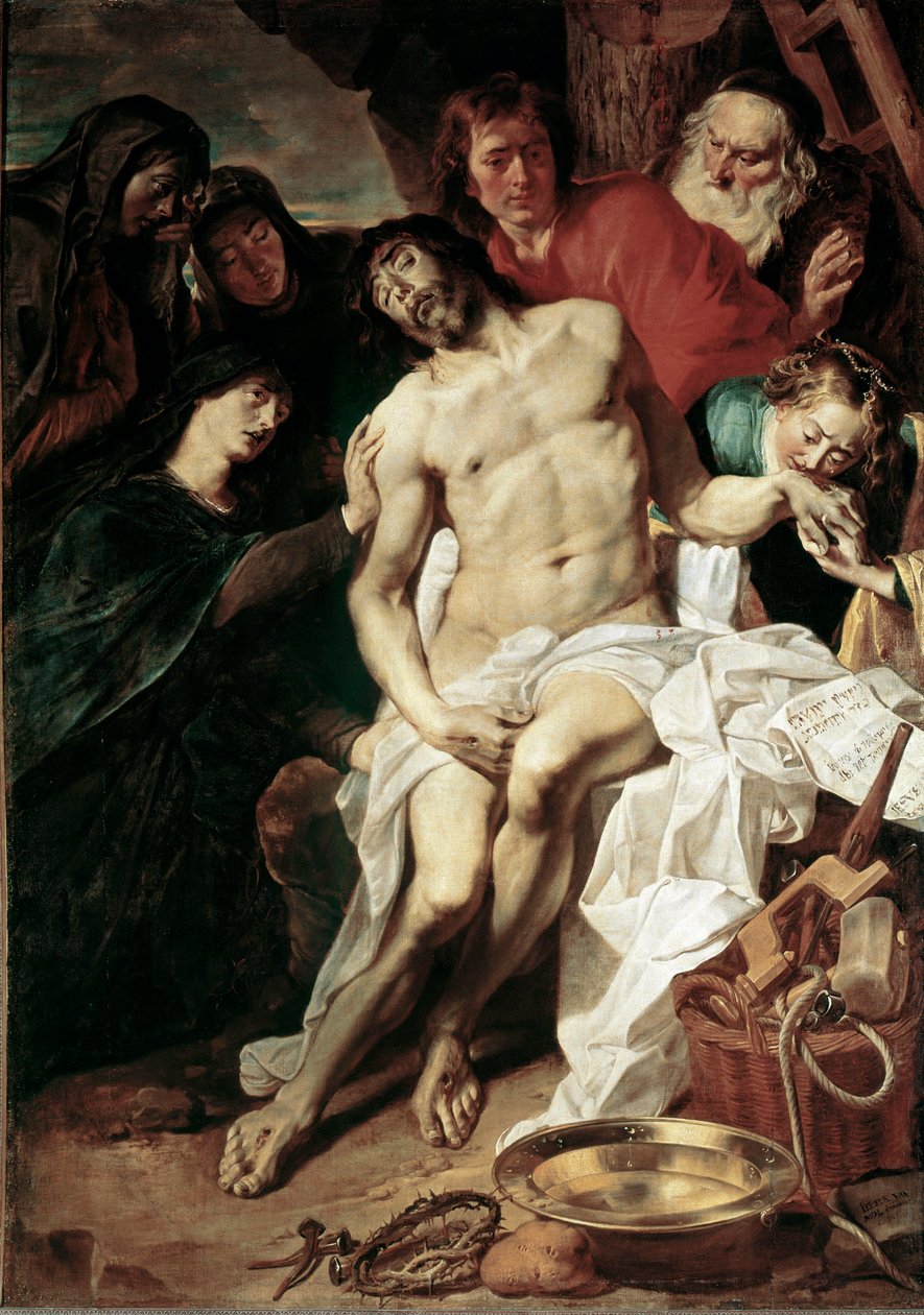 Krisztus lerakása a keresztről (olaj, vászon alkotó: Pieter van Mol