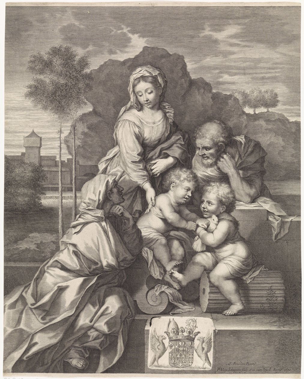 Szent Család Erzsébettel és Keresztelő Jánossal alkotó: Pieter van Schuppen
