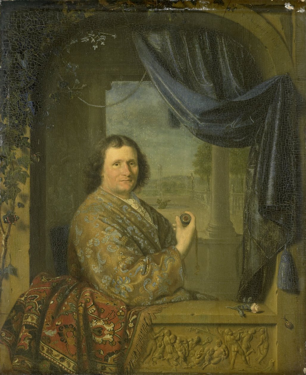 Egy karórás férfi portréja alkotó: Pieter van Slingelandt