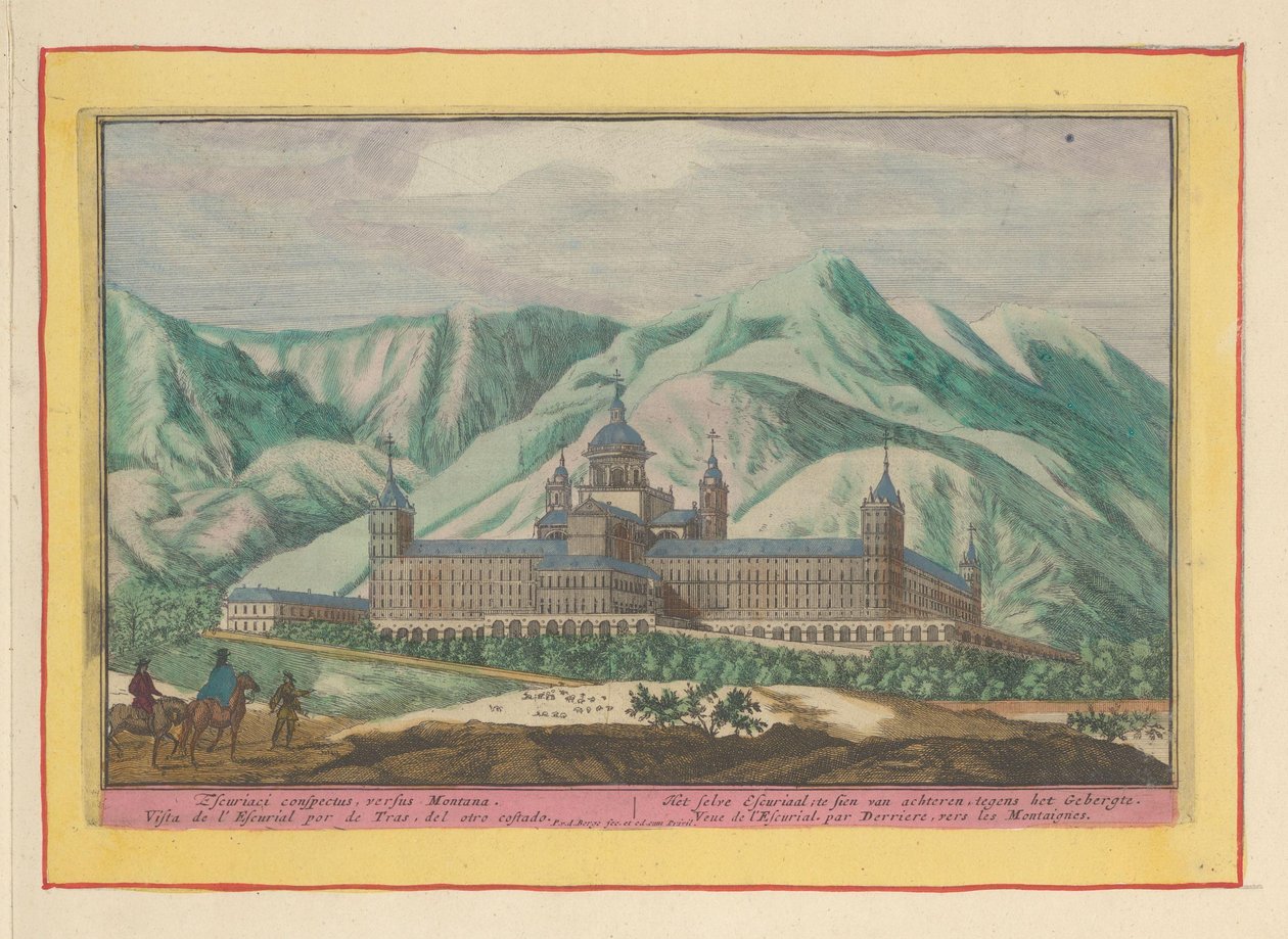 Az Escorial hátulnézete Az én Escurial; hátulról látni, hátráltatja a hegyeket (cím a tárgyon) Theatrum Hispaniae (...) (sorozat címe) alkotó: Pieter van den Berge