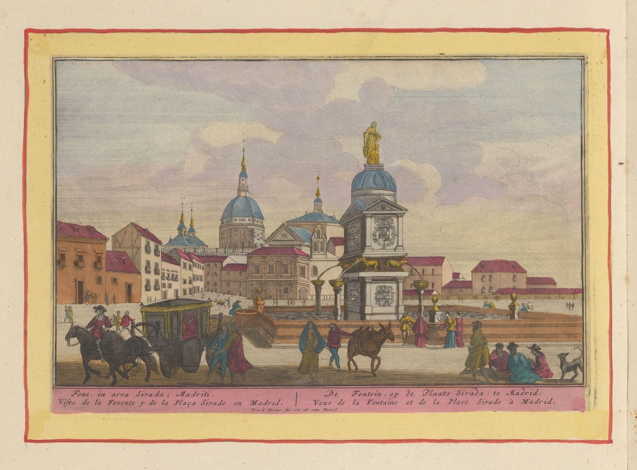 Szökőkút a madridi Sivada téren A szökőkút a Sirada téren (cím a tárgyon) Theatrum Hispaniae (...) (sorozat címe) alkotó: Pieter van den Berge