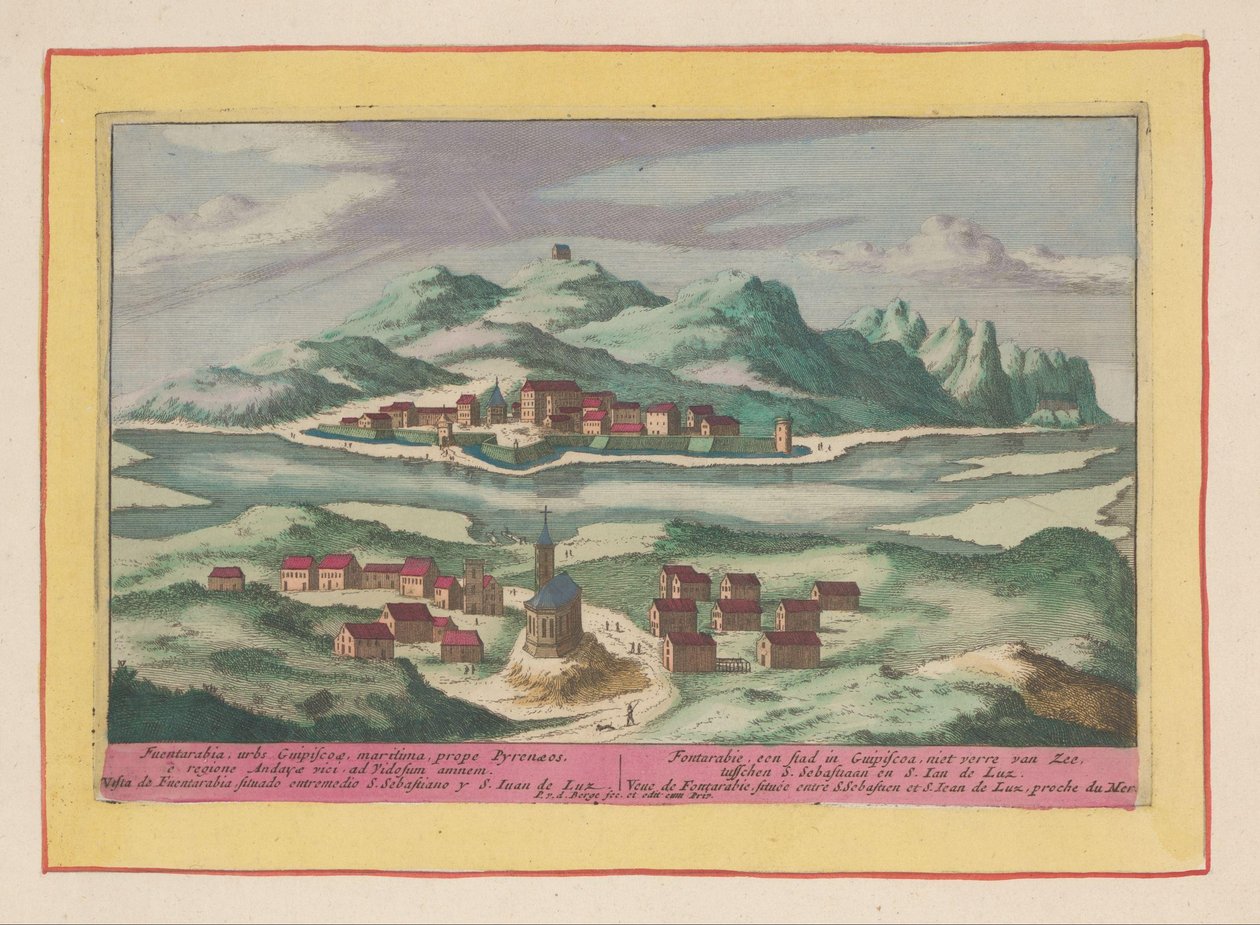 Kilátás Fuenterrabiára Fontarabie, egy város Guipiscoában, nem messze a tengertől, S. Sebastian és S. Ian de Luz között (...) (cím a tárgyon) Theatrum Hispaniae (...) (sorozat címe) alkotó: Pieter van den Berge