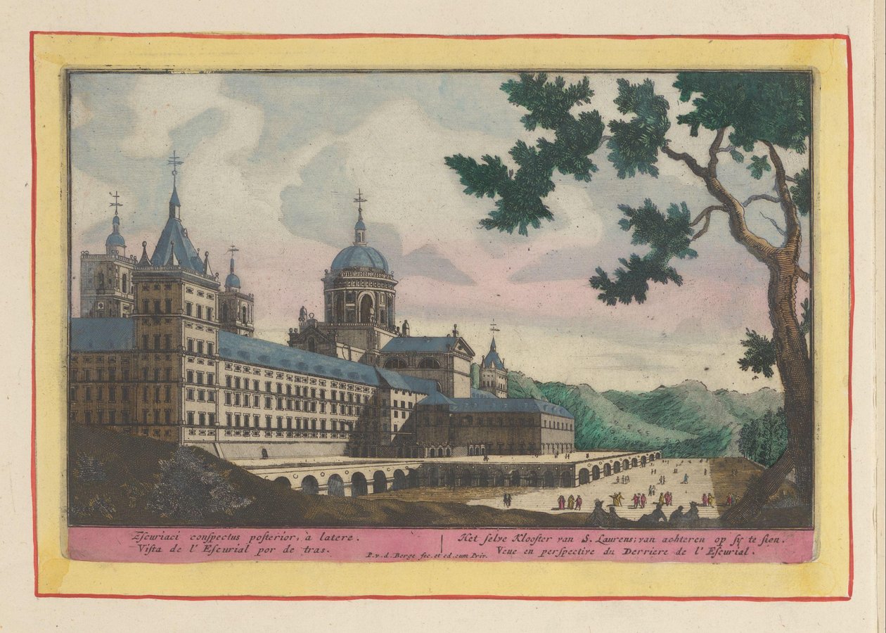 Kilátás az Escorial hátuljára Az én kolostor S. Laurens; hátulról látható vkinek (cím a tárgyon) Theatrum Hispaniae (...) (sorozat címe) alkotó: Pieter van den Berge
