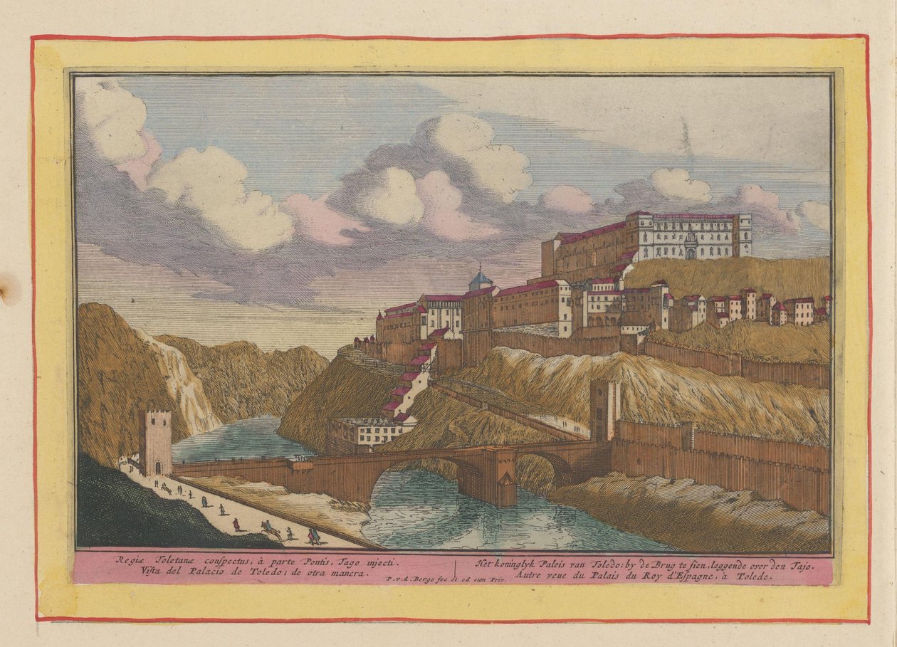 Kilátás az Alcazar de Toledo-ra A toledói királyi palota; a hídnál, a Tajo fölött (cím a tárgyon) Theatrum Hispaniae (...) (sorozat címe) alkotó: Pieter van den Berge