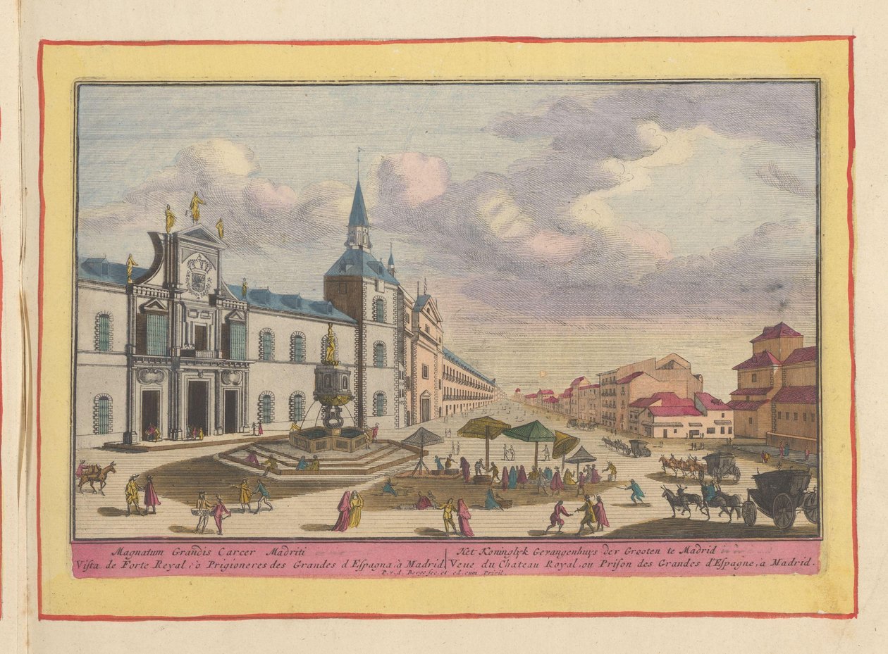 Királyi börtön Madridban A Koninglyk Gevangenhuys der Grooten Madridban (cím a tárgyon) Theatrum Hispaniae (...) (sorozat címe) alkotó: Pieter van den Berge