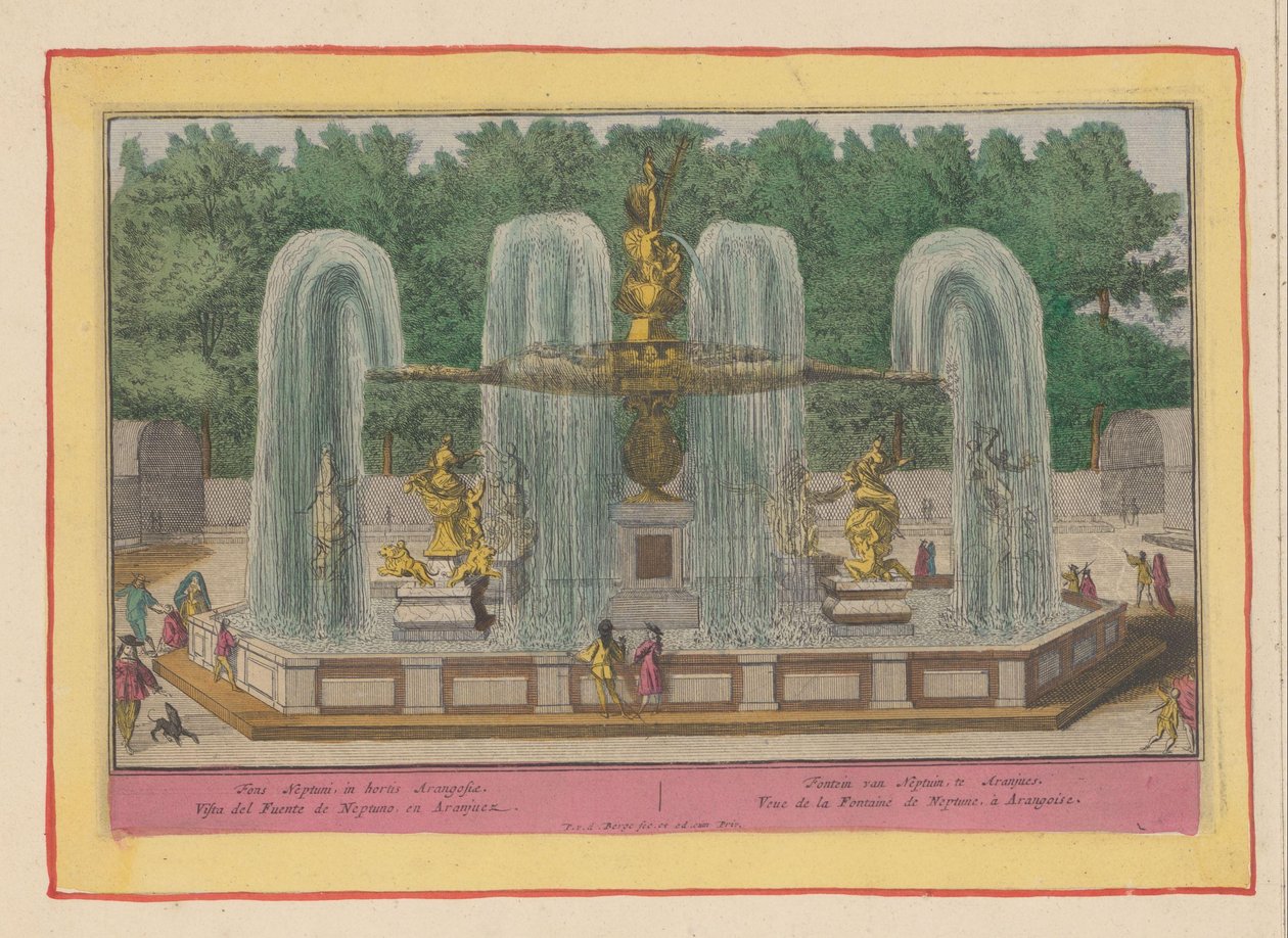 Neptunesfontein Aranjuezben Fontein van Neptuin, te Aranjues/ Fountain of Neptune, in the gardens of Arangosiae (...) (cím a tárgyon) Spanyol Színház (...) (sorozat címe) alkotó: Pieter van den Berge