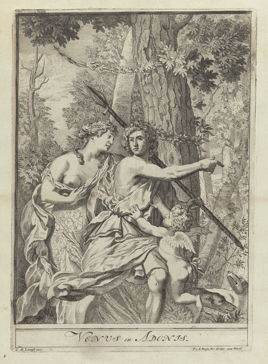 Nyomtasson 11-et a sorozatrajzi példákból Vénusszal és Adonisszal alkotó: Pieter van den Berge