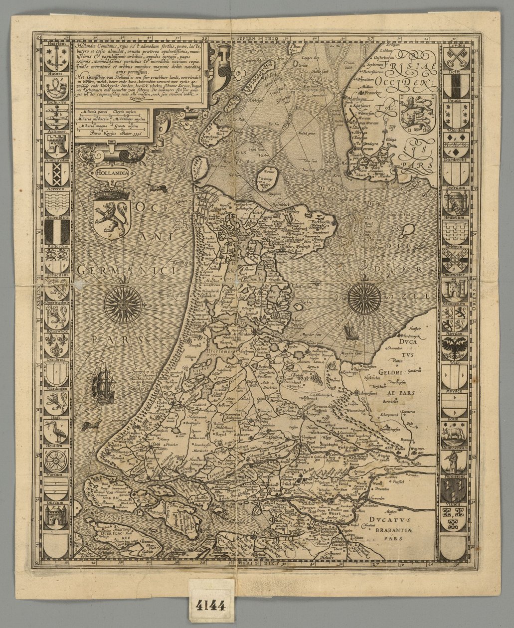 1596 Hollandia Comitatus Kaerius alkotó: Pieter van den Keere