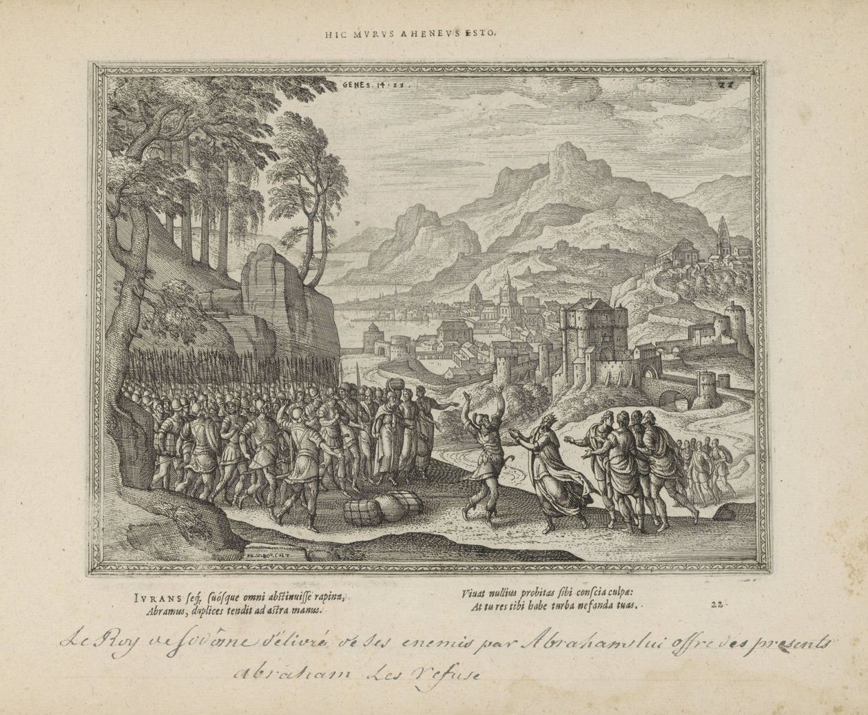 Abraham en de koning van Sodom Legyen ez a vasfal (cím a tárgyon) A szent jelképek és mindkét testamentum főbb története (Oude Testament) (sorozat címe) Könyvek képei és figurái (sorozat címe) alkotó: Pieter van der Borcht (I)