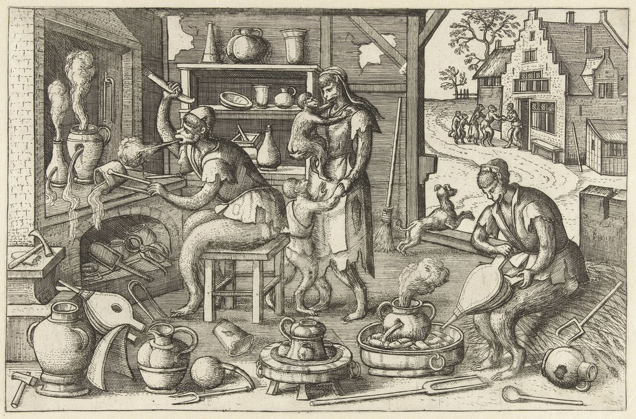 Alkimista Apenspel (sorozat címe) alkotó: Pieter van der Borcht (I)