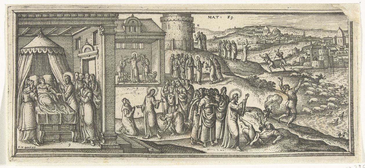 Krisztus gyógyulásai Bibliai jelenetek (sorozat címe) alkotó: Pieter van der Borcht (I)