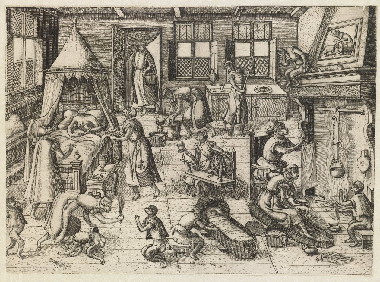 gyerekszoba Majomjáték (sorozat címe) alkotó: Pieter van der Borcht (I)