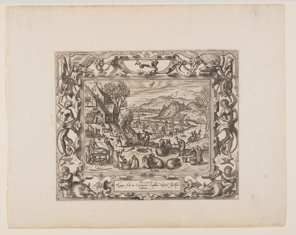 December, a Tizenkét hónapból alkotó: Pieter van der Borcht