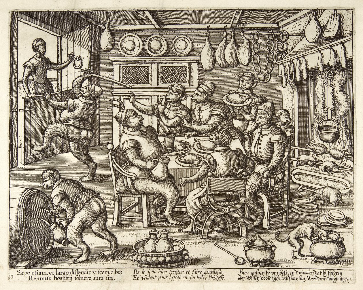 A Kövér konyha, kocsma. C. 1585 alkotó: Pieter van der Borcht