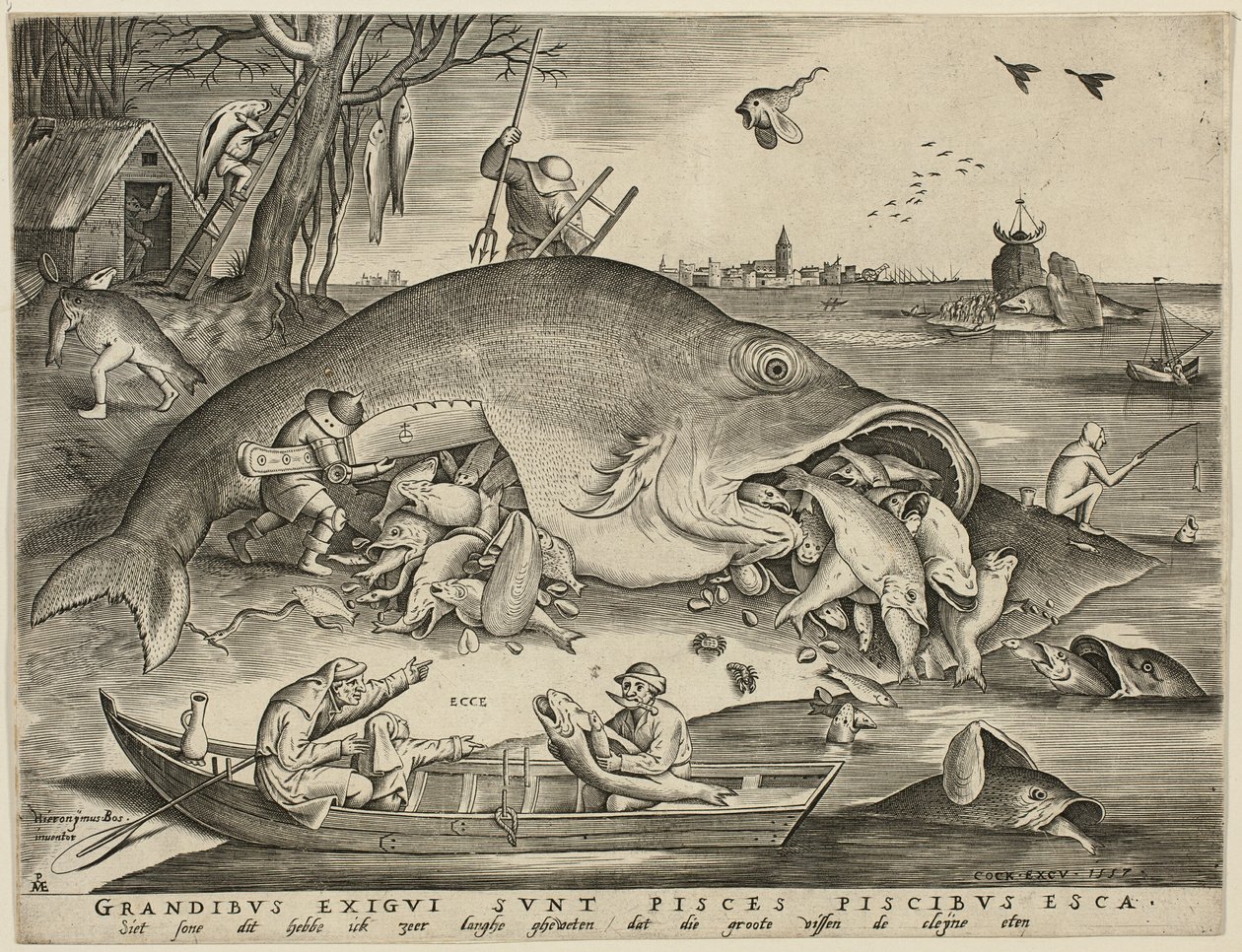 Nagy hal eszik kis halat alkotó: Pieter van der Heyden