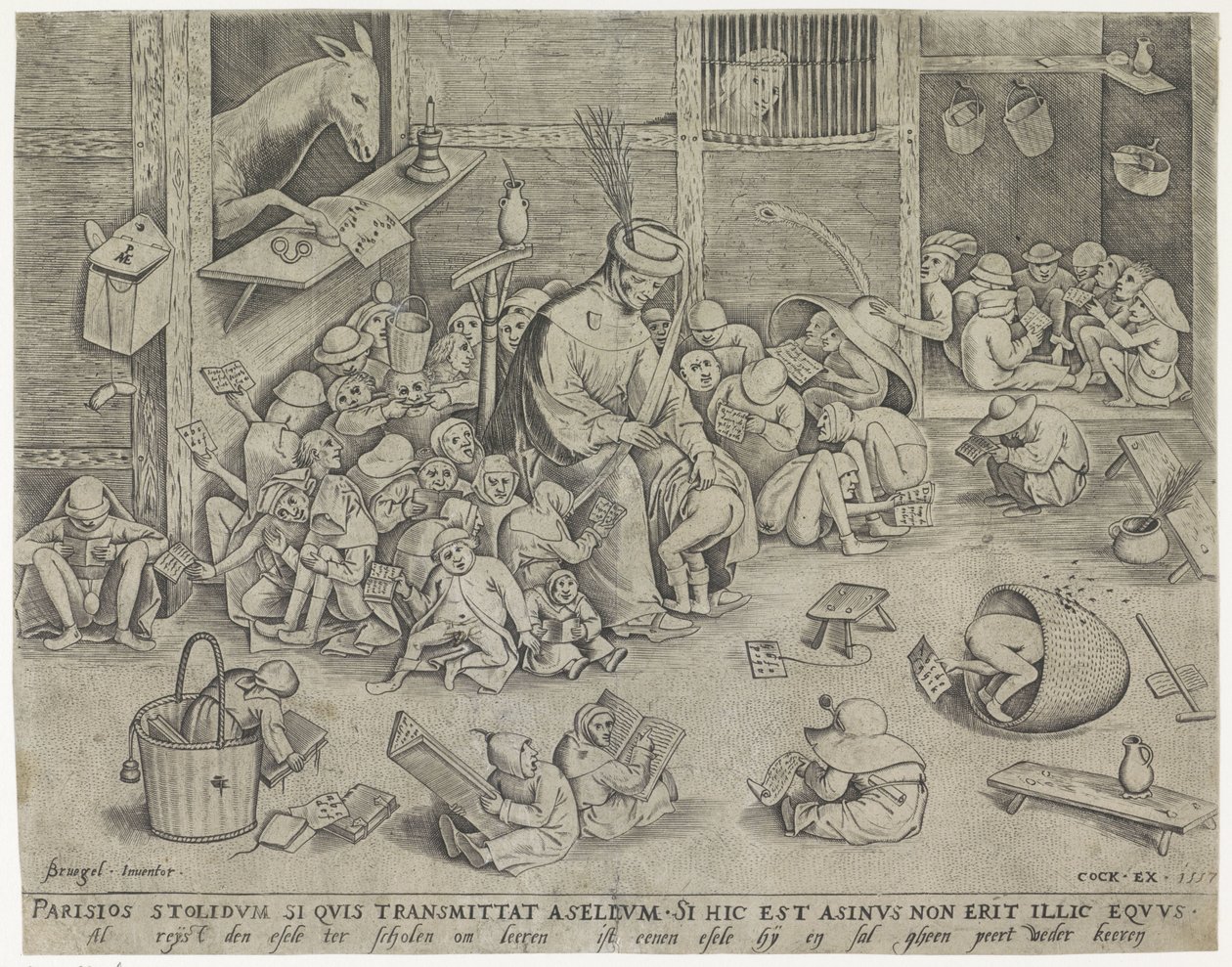 A szamár az iskolában alkotó: Pieter van der Heyden
