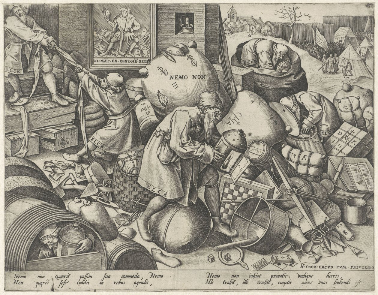 minden ember Az önzés allegóriája Elck (cím az objektumon) alkotó: Pieter van der Heyden