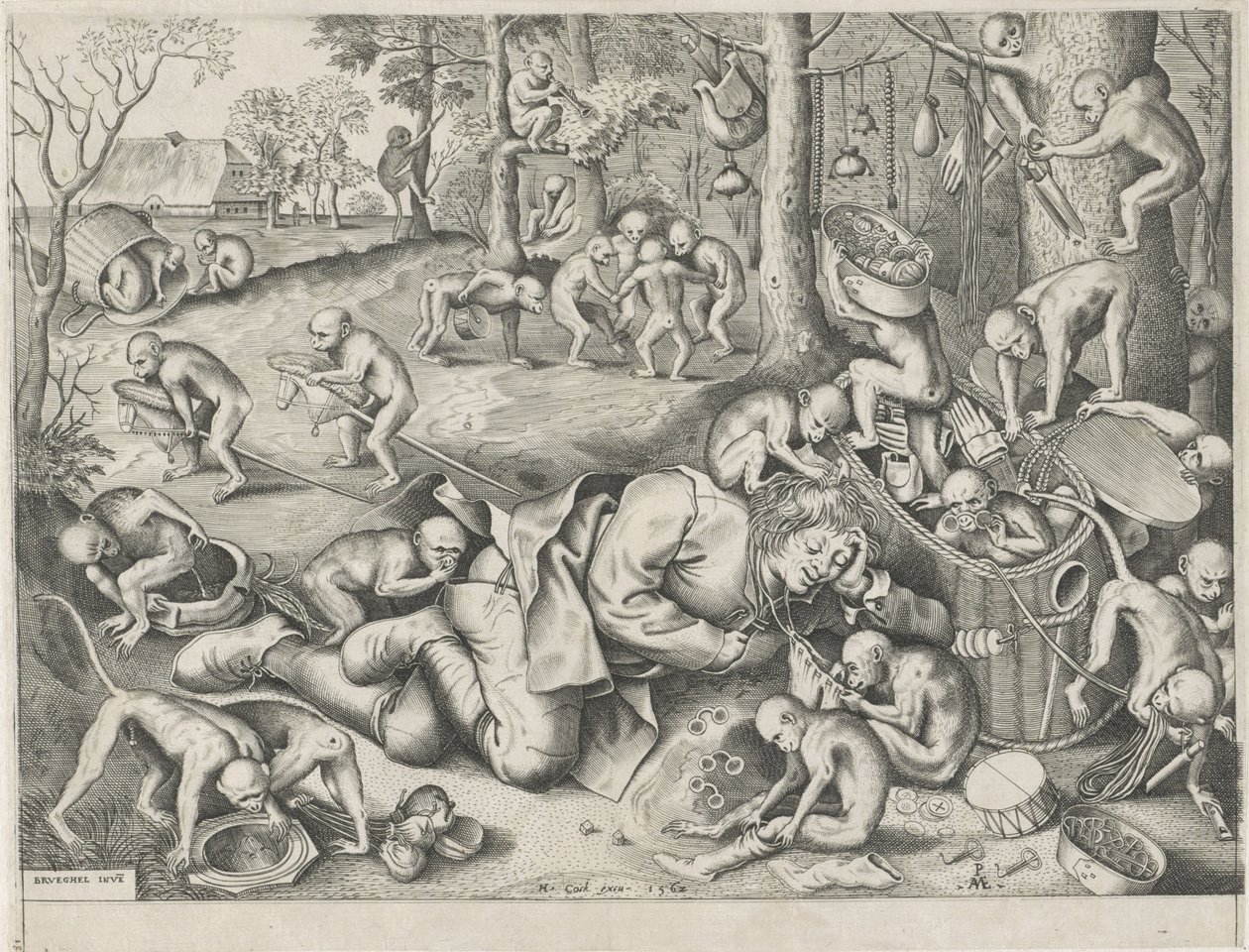 házaló, akit majmok raboltak ki alkotó: Pieter van der Heyden