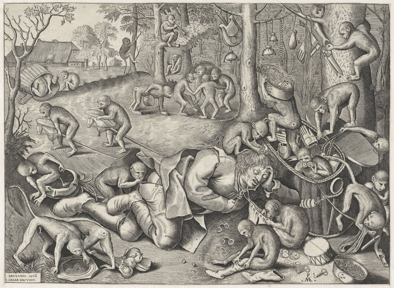 házaló, akit majmok raboltak ki alkotó: Pieter van der Heyden