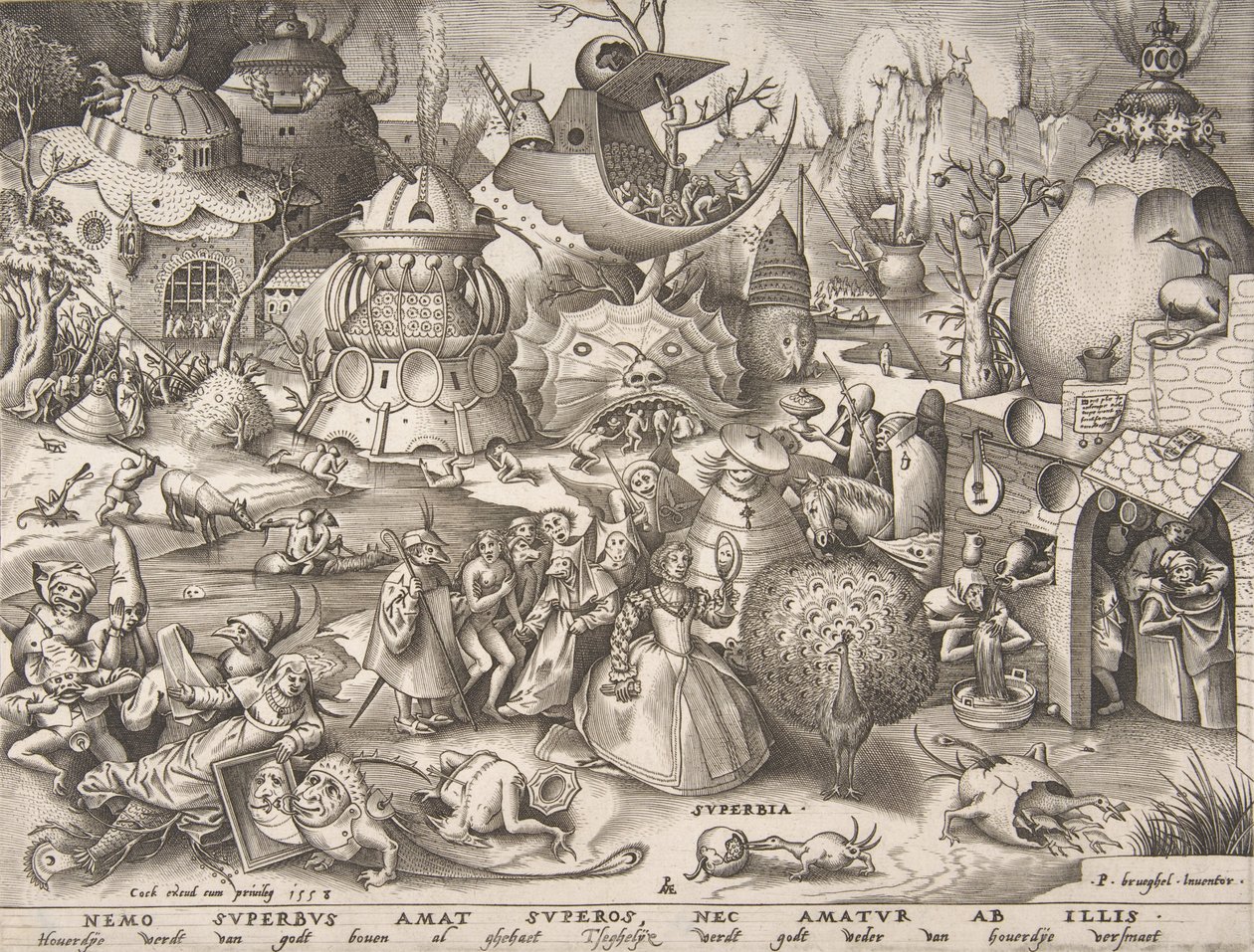 Pride Superbia, A hét halálos bűn sorozatból, 1558. alkotó: Pieter van der Heyden