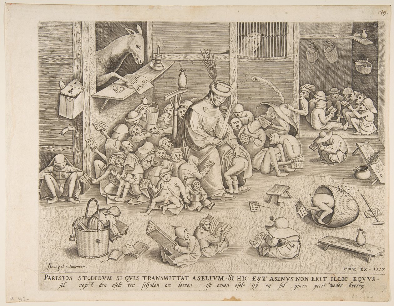 A szamár az iskolában, 1557. alkotó: Pieter van der Heyden