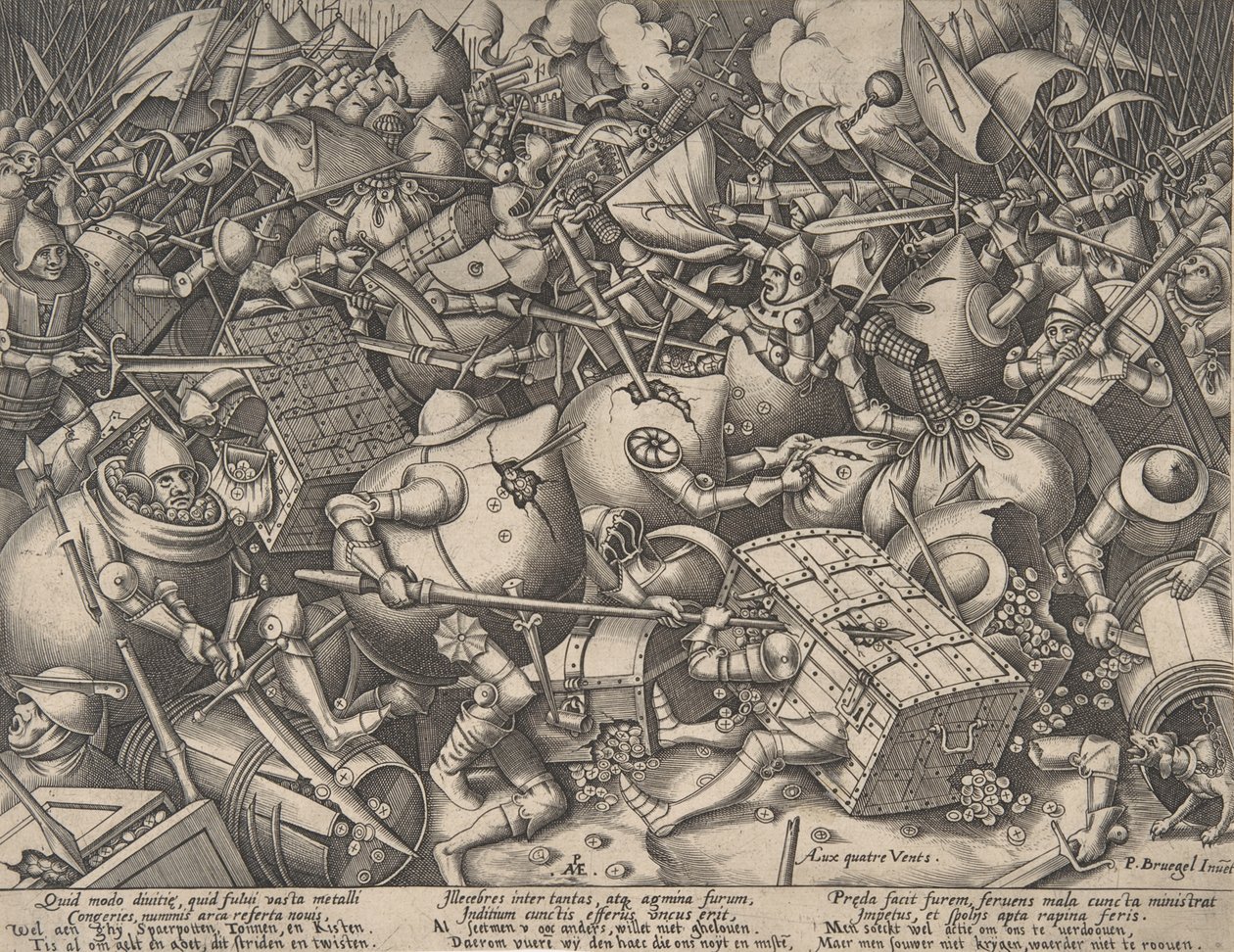 A pénzről szóló csata 1570 után. alkotó: Pieter van der Heyden