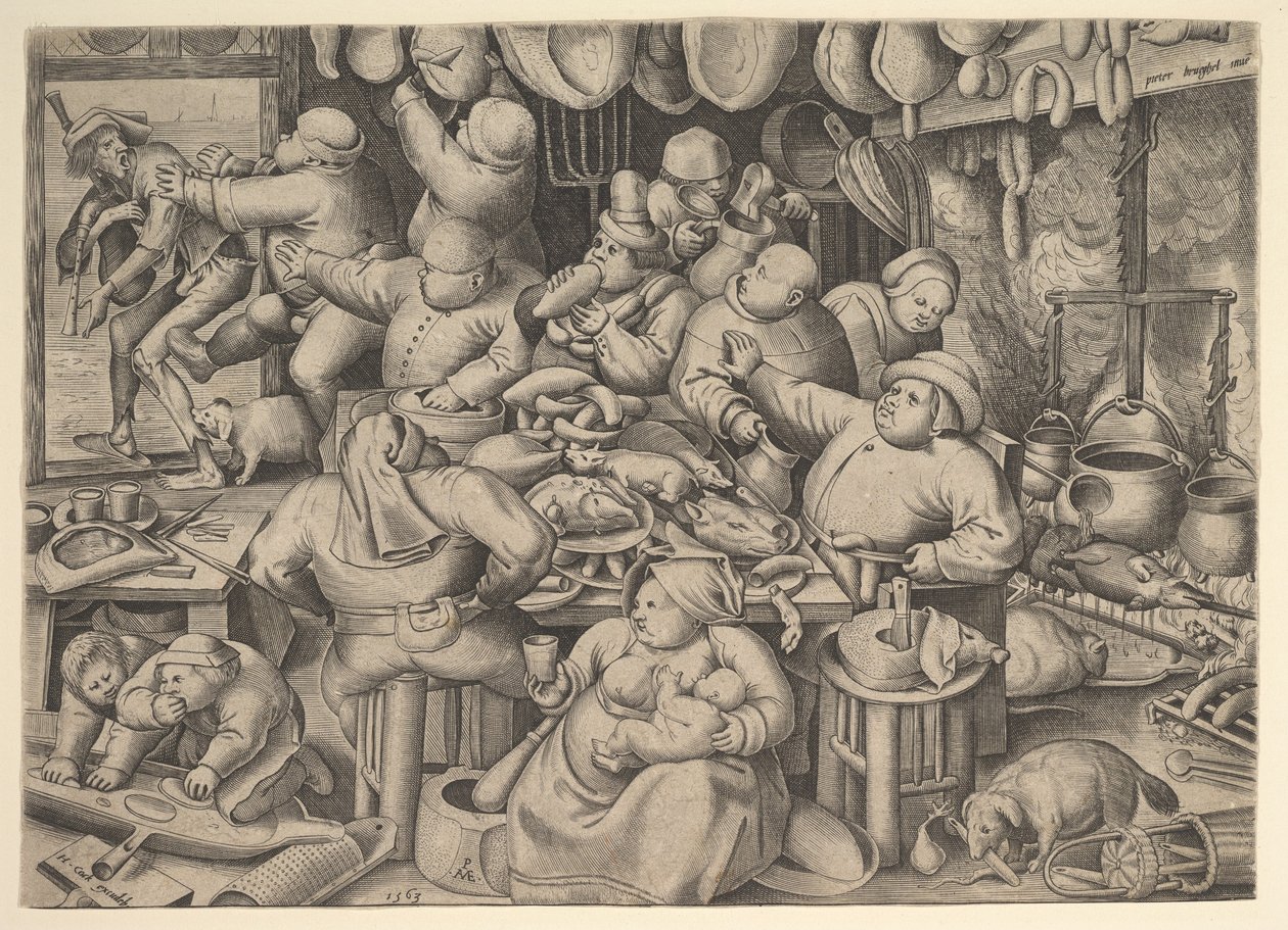A kövér konyha, 1563. alkotó: Pieter van der Heyden