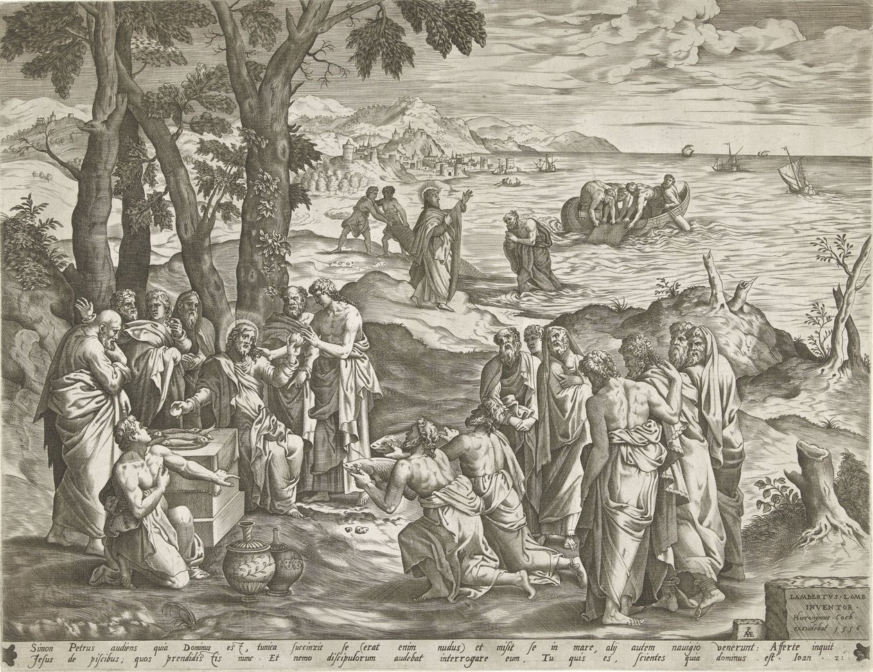 Csodálatos halfogás és csodálatos etetés alkotó: Pieter van der Heyden