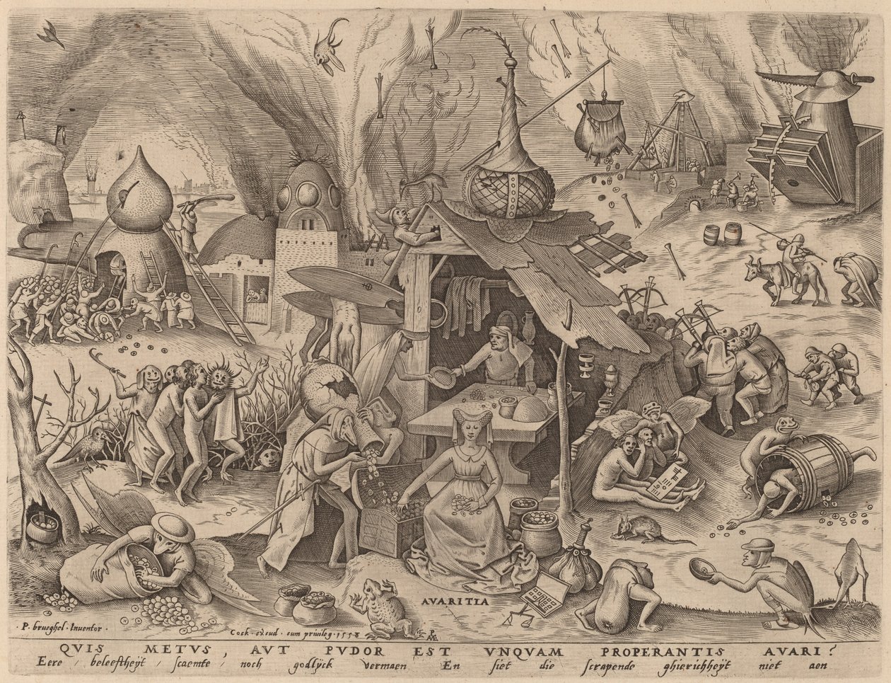 Kapzsiság alkotó: Pieter van der Heyden after Pieter Bruegel the Elder