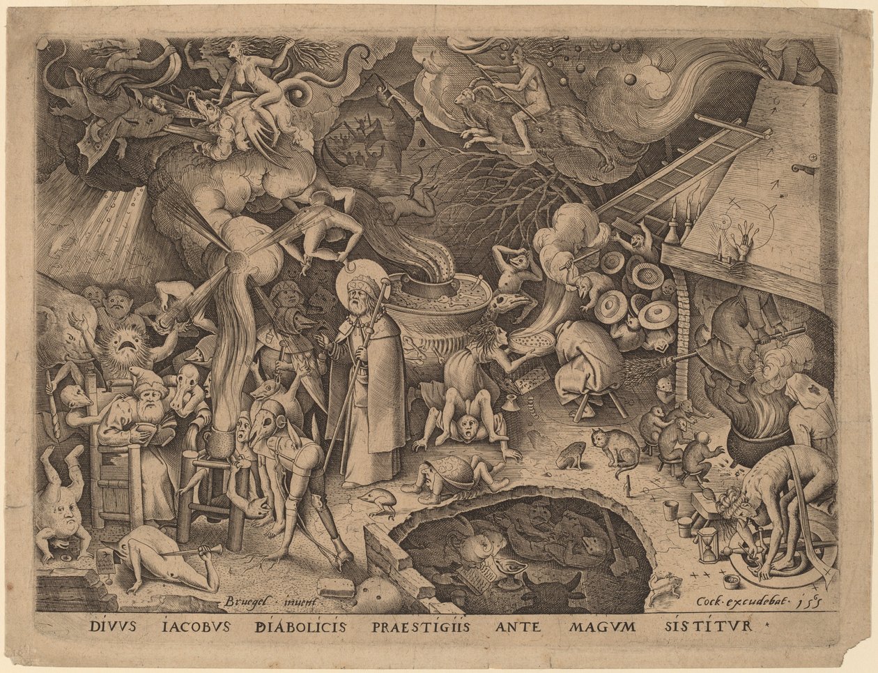Szent Jakab és a mágus Hermogenes alkotó: Pieter van der Heyden after Pieter Bruegel the Elder