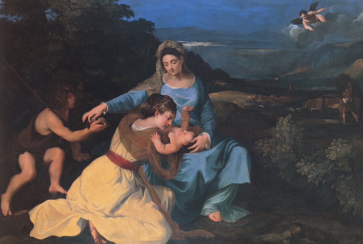 Madonna a gyermekkel, Szent Katalin és Szent János alkotó: Pietro da Cortona