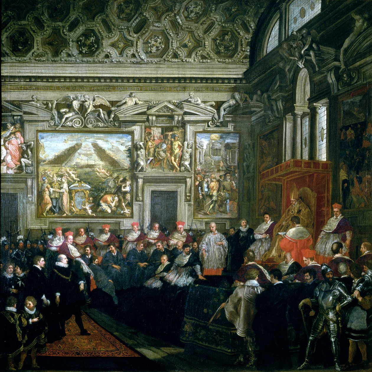 V. Pál pápa (1522-1621) audienciával, 1620 alkotó: Pietro da Cortona
