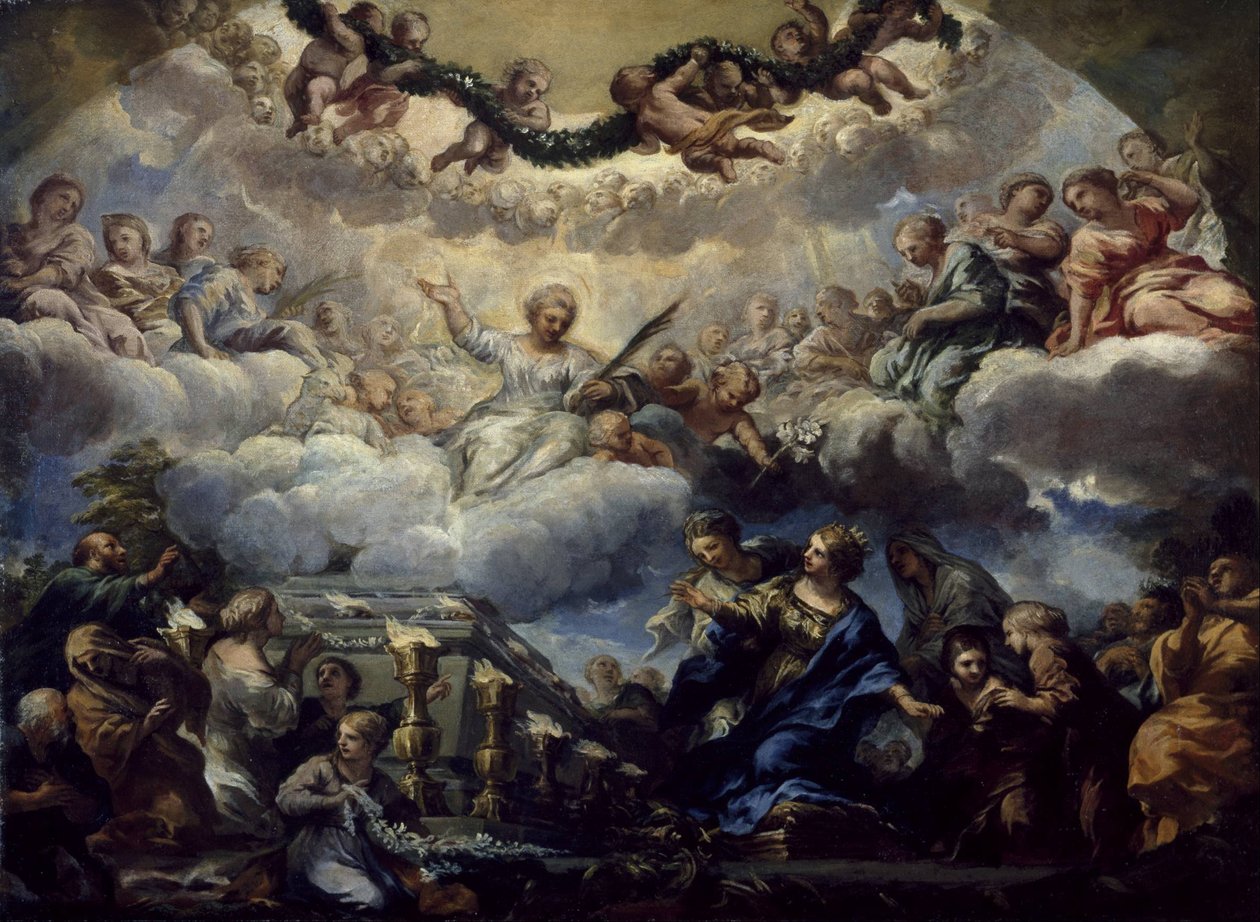 Szent Konstantin látomás Szent Ágnes és Emerentiana sírja előtt alkotó: Pietro da Cortona
