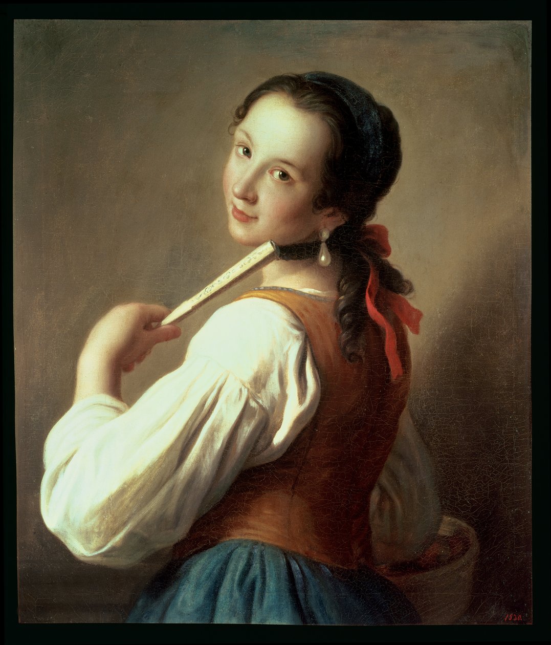 Fiatal lány gyöngy fülbevalót visel alkotó: Pietro Antonio Rotari
