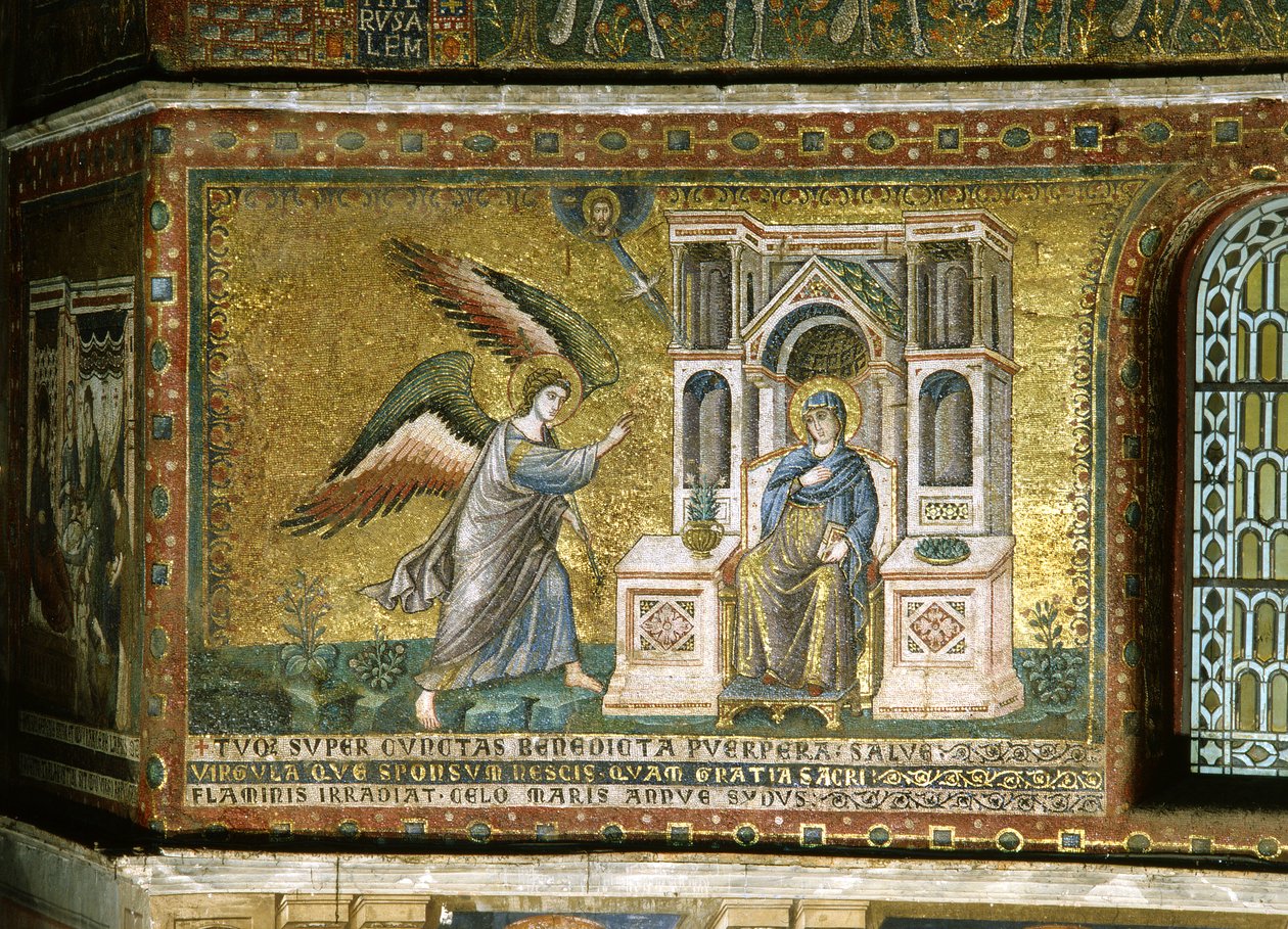 Az Angyali üdvözlet, 1291 körül (mozaik) alkotó: Pietro Cavallini